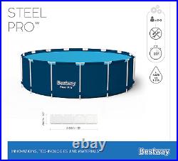 Bestway Steel Pro Swimming Pool Set Above Ground Round Paddling Pool, 10' x