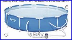 Bestway Swimming Pool Round 366x76cm Steel Frame with Mesh Above Ground 56415