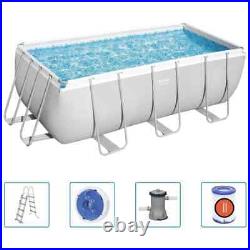 Bestway Swimming Pool Set Above Ground Pool with Pump Rectangular Power Steel Be
