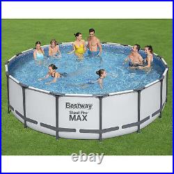 Bestway Swimming Pool Set Above Ground Pool with Pump and Ladder Steel Pro MAX B