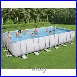 Bestway Swimming Pool Set Above Ground Power Steel Rectangular vidaXL