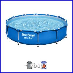 Bestway Swimming Steel Pro Inflatable Metal Pool Above Ground Pool Filter Pump F