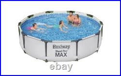Bestway swimming Pool (round Frame)With Filter pump grey, 10foot, 365x365x76cm