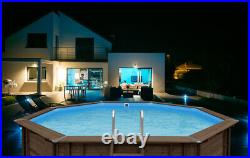 Blue Hawaii Wooden Pool 5.6m x 5.17 (1.29m Deep) Above or In Ground Swimming