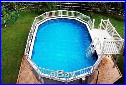 Blue Wave Swimming Pool Steps Stair Ladder Entry for Above Ground Pools White