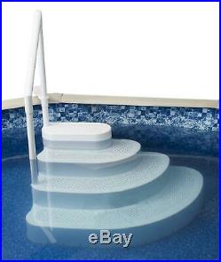 Blue Wave Wedding Cake Step W Liner Pad Above Ground Pool Ladder Steps White New