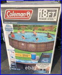 Coleman Power Steel Frame 18' x 48 Round Above Ground Pool Set Brand New