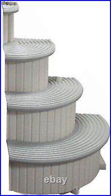 Confer CCX-ADD 4-Step above Ground Swimming Pool Entry Steps Curved Add-On, Gray