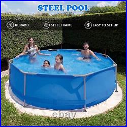 Crystals 10 Foot x 30 Inch Frame Outdoor Above Ground Swimming Pool Steel Blue