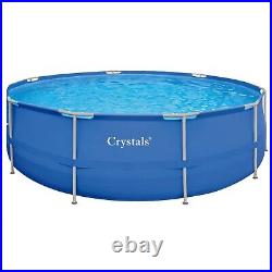 Crystals 10 Foot x 30 Inch Frame Outdoor Above Ground Swimming Pool Steel Blue