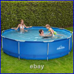 Dellonda Swimming Pool 12ft 360cm Round Steel Frame Above Ground & Filter Pump B