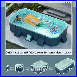 Foldable Family Swimming Pool Above Ground Pool Kids Outdoor(21014055 cm)