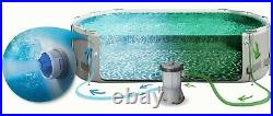 Frame Garden Swimming Pool Gray Silver Shades Large Pool With Complete Equipment