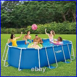 Funsicle 4.24m Oval Activity Pool, Outdoor Above Ground Swimming Pool Blue