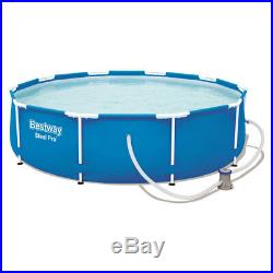 GARDEN SWIMMING POOL 305 cm 10FT Round Frame Above Ground Pool + PUMP SET 6 in 1