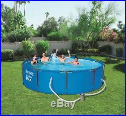 GARDEN SWIMMING POOL 366 cm 12FT Round Frame Above Ground Pool with PUMP SET