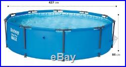 GARDEN SWIMMING POOL 427 cm 14FT Round Frame Above Ground Pool with PUMP SET