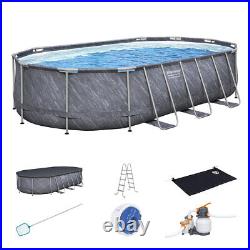 Garden Pool 20ft x 12ft Oval Frame Pool with Sand Filter Quick Set Up UK NEW