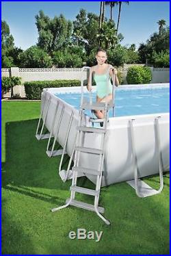 HUGE Swimming Pool Set Above Ground Rectangular Garden Cover Ladder Pump Cloth