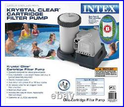 INTEX 2500 GPH Filter Cartridge Pump with Timer and Above Ground Pool Vacuum