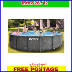 INTEX 26742 15FT Prism Frame Pool Round Above Ground