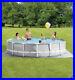 INTEX 26742 Grey 15FT Prism Frame Pool Round Above Ground 457 x 122 Ladder Pump