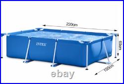 INTEX Metal Frame Steel Rectangular Above Ground Swimming Pool 22015060cm