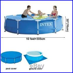 INTEX Round Metal Frame Above Ground Family Swimming Pool Set Pond 30576cm