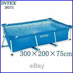 INTEX SWIMMING POOL + PUMP 300 x 200 x 75cm Rectangular Garden Above Ground Pool