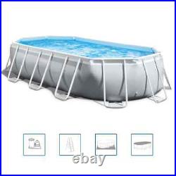 INTEX Swimming Pool Set Above Ground Lounge Oval Prism Frame 26796GN vidaXL