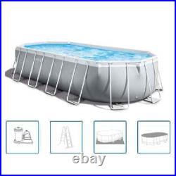 INTEX Swimming Pool Set Above Ground Lounge Oval Prism Frame 26798GN vidaXL
