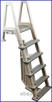 Inpool Ladder for Deck 42 56 in H Above Ground Swimming Pool Stair Steps Confer