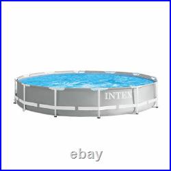 Intex 12 Foot Prism Frame Above Ground Swimming Pool with Pump & Pool Ladder
