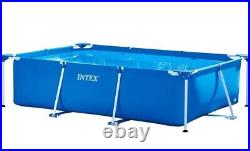 Intex 14.7 X 7 Feet Outdoor Rectangular Metal Frame Above Ground Swimming Pool