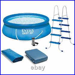 Intex 15ft x 48in Easy Set Above Ground Inflatable Pool with Pump and Solar Cover