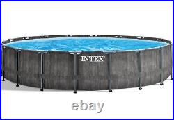 Intex 18ft x 48 Greywood Prism Frame Metal Round Above Ground Swimming Pool