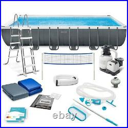 Intex 26368 24Ft Above Ground swimming pool + SALTWATER system +ground mat+cover