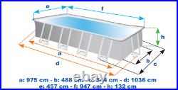 Intex 26374 Ultra Xtr Frame Large Above Ground Pool Rectangular 975x488x132