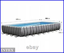 Intex 26374 Ultra Xtr Frame Large Above Ground Pool Rectangular 975x488x132cm