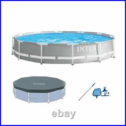 Intex 26711EH 12ft x 30in Prism Above Ground Pool Set with Cover & Maintenance Kit