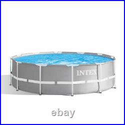 Intex 26716 Grey 12ft Prism Frame Above Ground Round Pool 366 x 99 FILTER PUMP