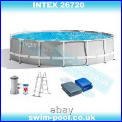 Intex 26720 Prism Frame Round Above Ground Swimming Pool 14ft
