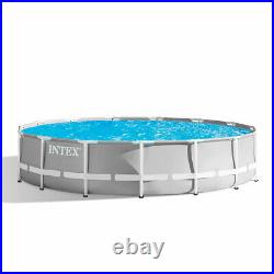 Intex 26724 15ft Grey Prism Frame Round Above Ground Pool 457 x 107 Filter Pump