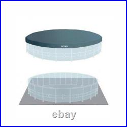 Intex 26756 Grey Prism Frame Round Above Ground Pool 20ft 610 x 132 cm Pump Set