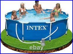 Intex 28202UK 10ft x 30in Above Ground Metal Frame Outdoor Round Swimming