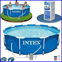 Intex 28202UK 10ft x 30in Above Ground Metal Frame Outdoor Round Swimming