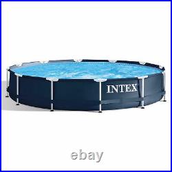 Intex 28211ST 12' x 30 Metal Frame Round Above Ground Swimming Pool with Pump