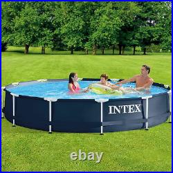 Intex 28211ST 12' x 30 Metal Frame Round Above Ground Swimming Pool with Pump