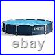 Intex 28211ST Metal Frame Round Above Ground Swimming Pool with Pump Navy Blue