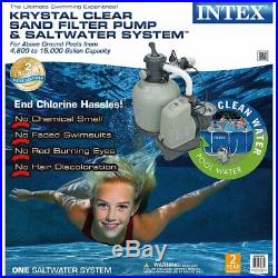 Intex 28681EG 120V 16-Inch Krystal Clear Sand Filter Pump & Saltwater System (P)